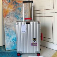 Rimowa Fendi Sticker Luggage In Silver/Red