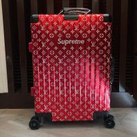 Rimowa X Lv X Supreme Luggage In Red